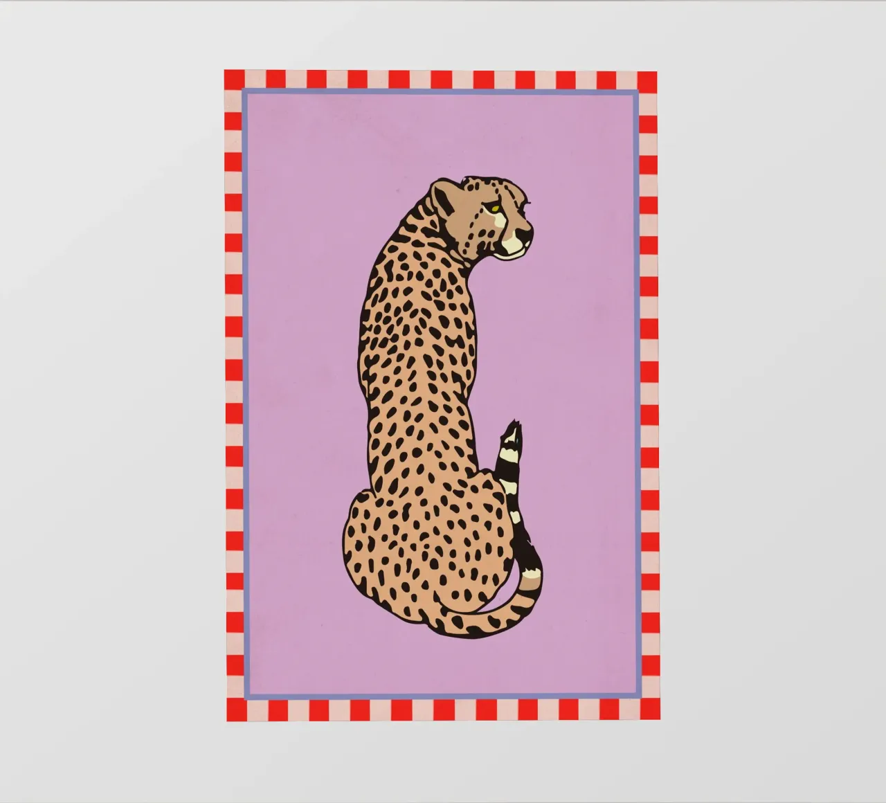 Retro Cheetah Pastel Illustration pellicola backlit da Honeymoon Hotel