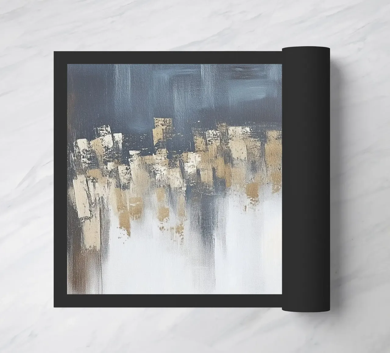 Abstrakte Felder in Pastell Fußmatte von Carinaprint