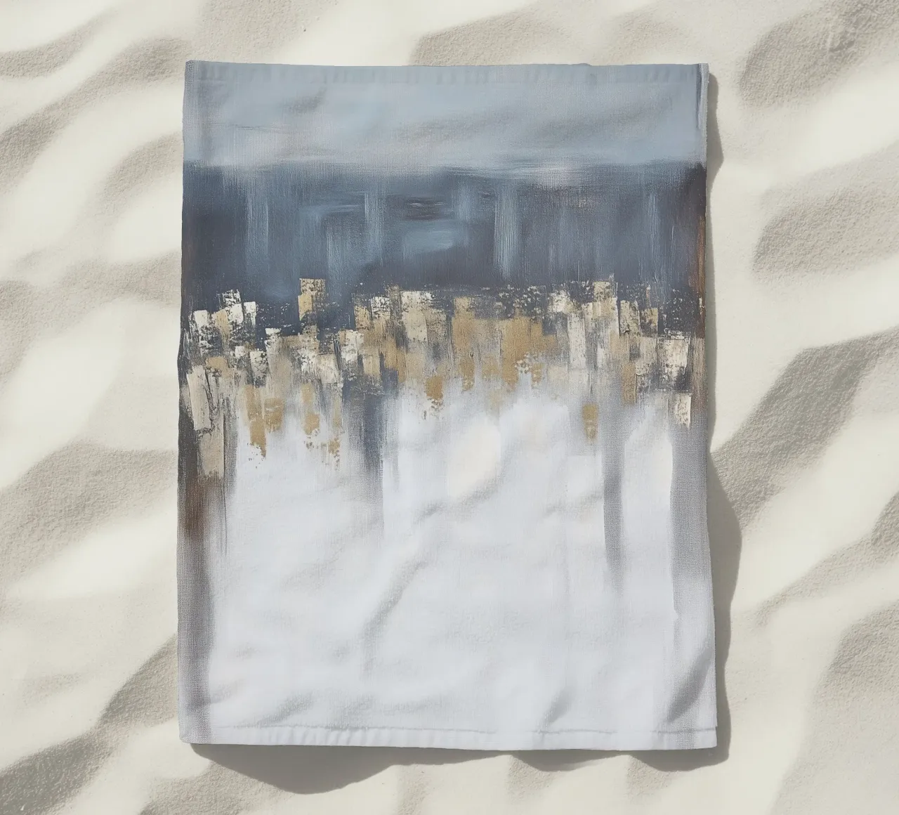 Abstract fields in pastel beach towel by Carinaprint