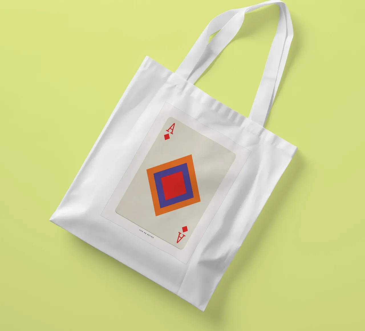 Vintage Retro Ace of Diamonds Playing Card Print borsa in juta da Honeymoon Hotel