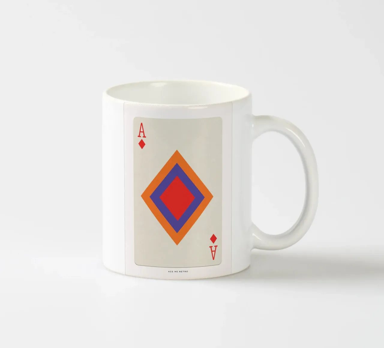 Vintage Retro Ace of Diamonds Playing Card Print tazza in ceramica da Honeymoon Hotel