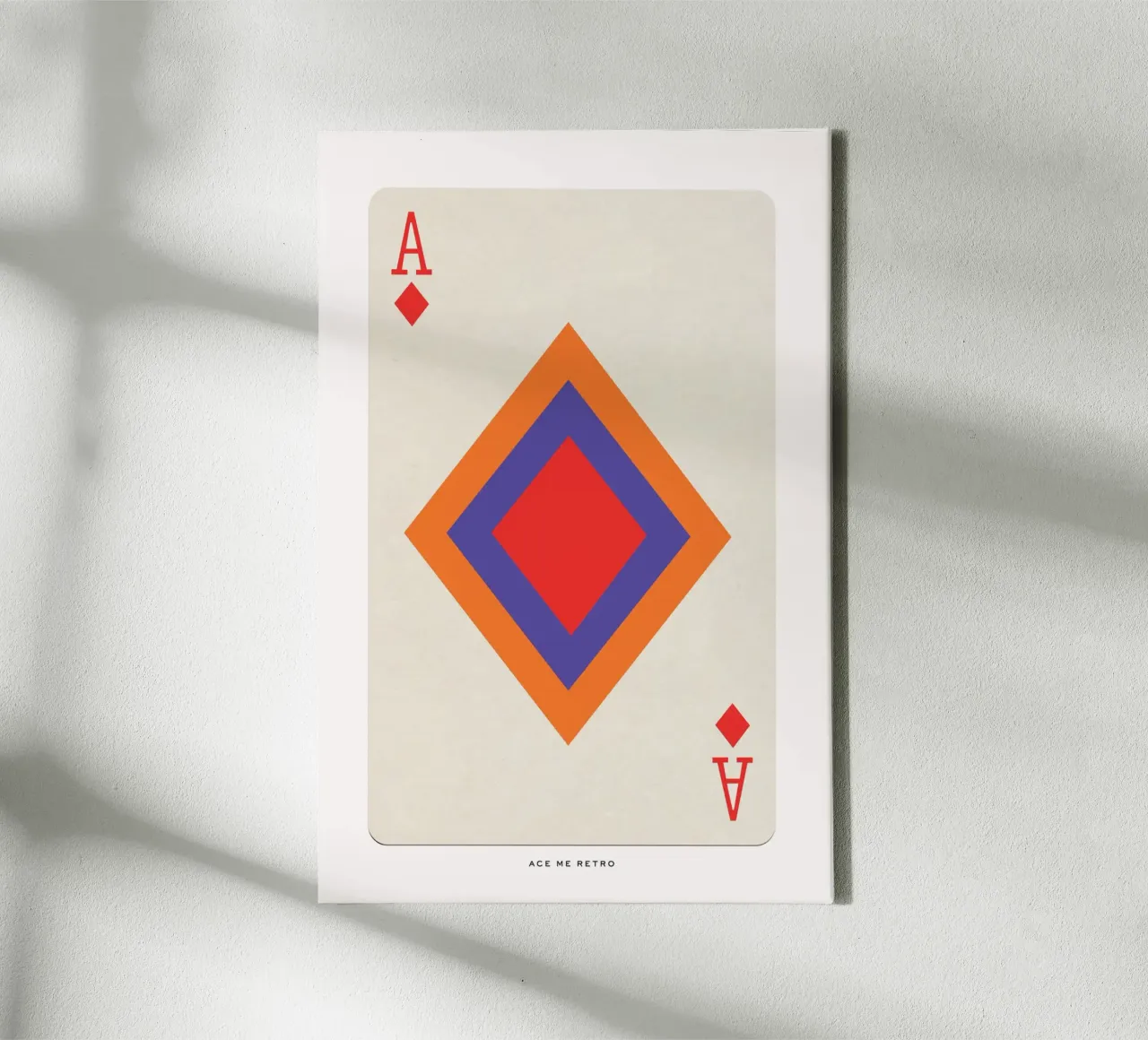 Vintage Retro Ace of Diamonds Playing Card Print canvas by Honeymoon Hotel