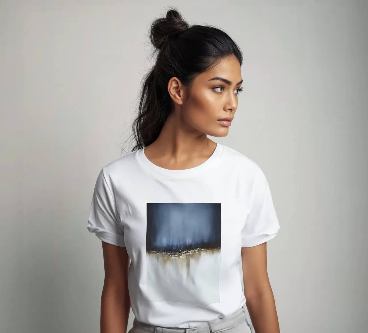 Abstrakte blaue Boho-Struktur T-Shirt von Carinaprint