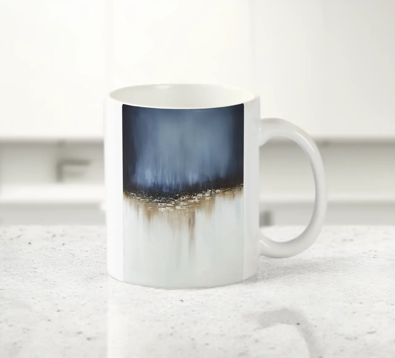 Structure abstraite bleue boho mug en céramique de Carinaprint