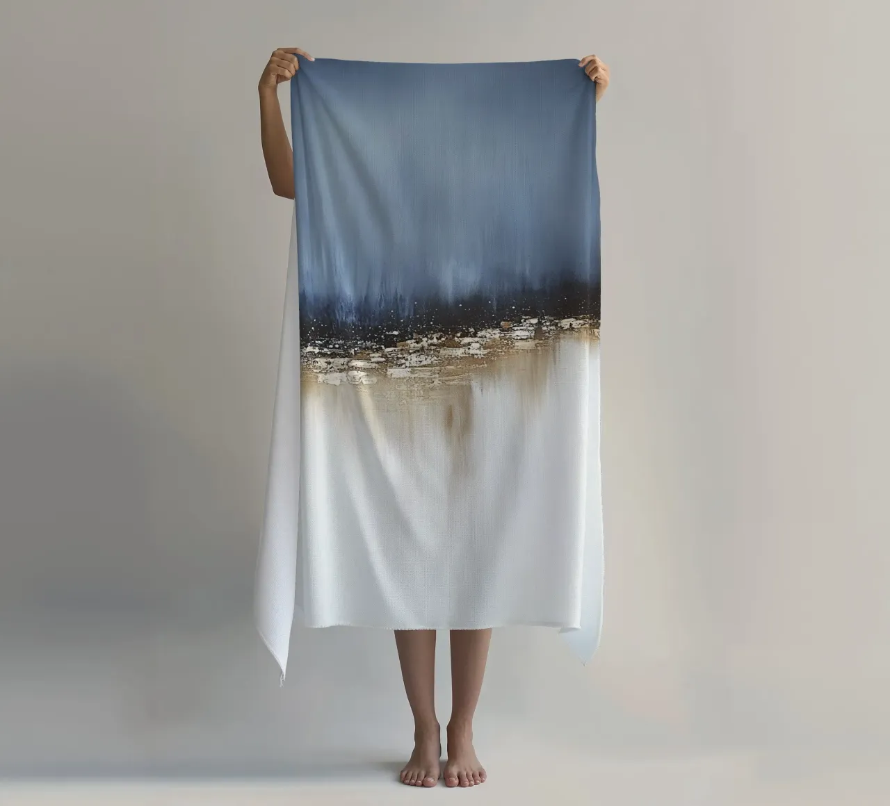 Structure abstraite bleue boho serviette de plage de Carinaprint