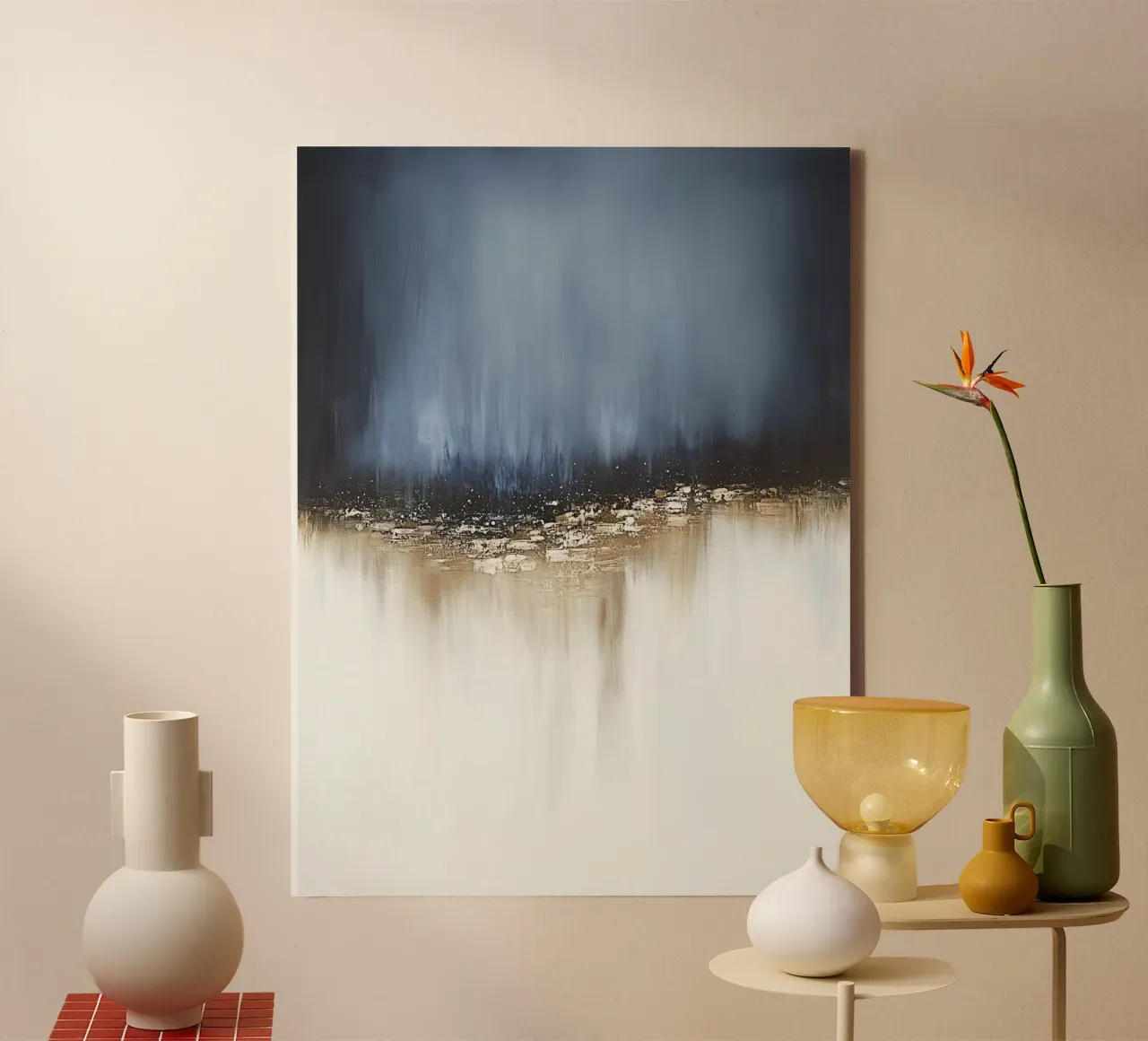 Estructura boho azul abstracta lienzo de Carinaprint