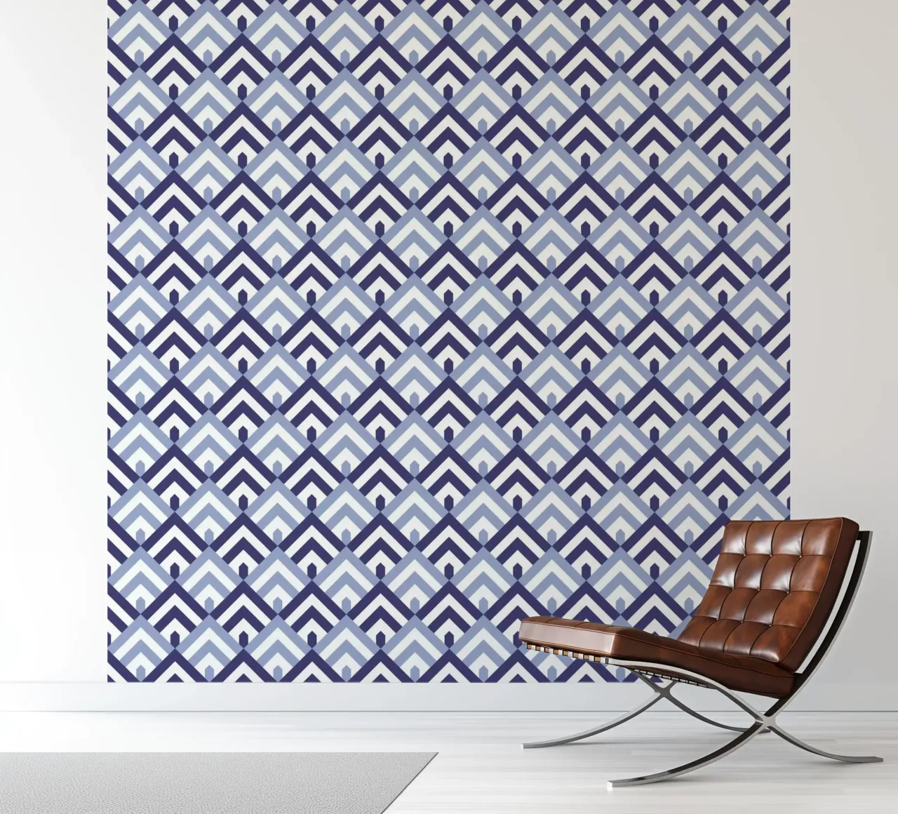 Blauw bergpatroon fotobehang van amini54