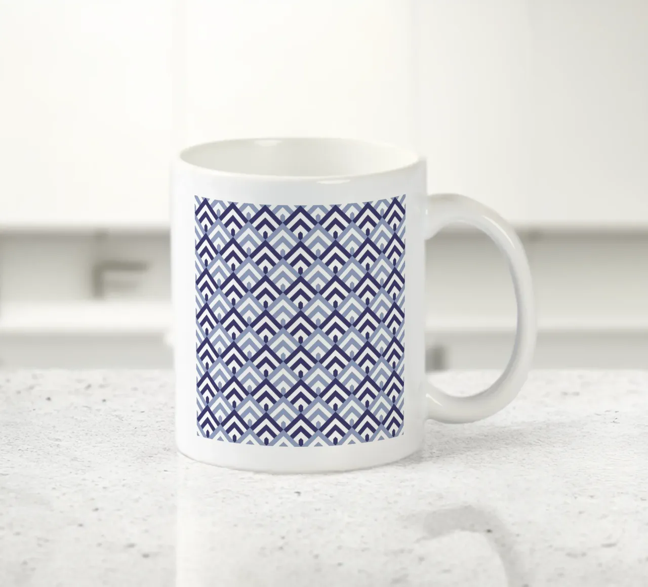 Blue Mountain Pattern ceramic mug by amini54
