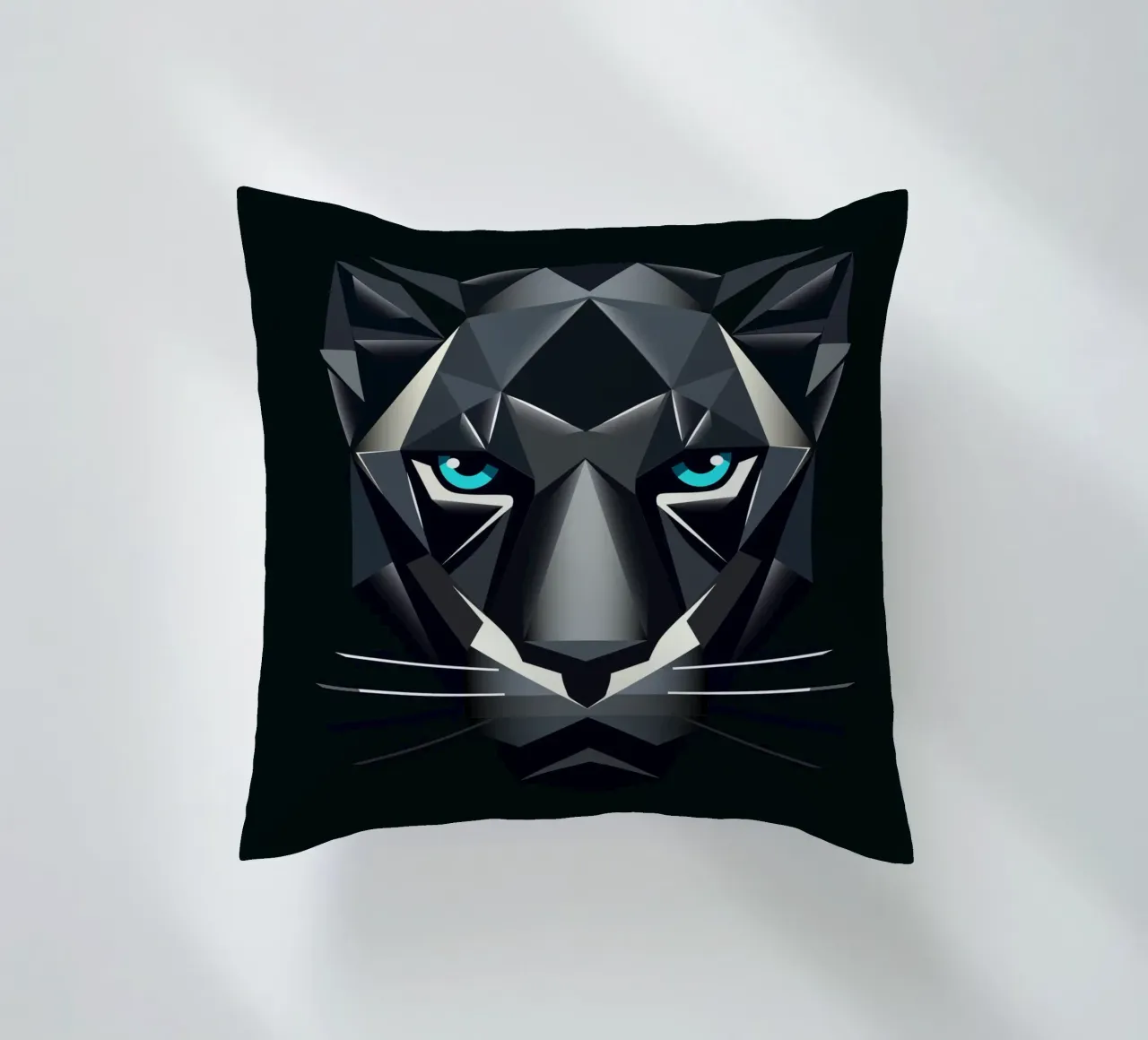 Geometric panther - power and elegance combined decorative cushion by namosh