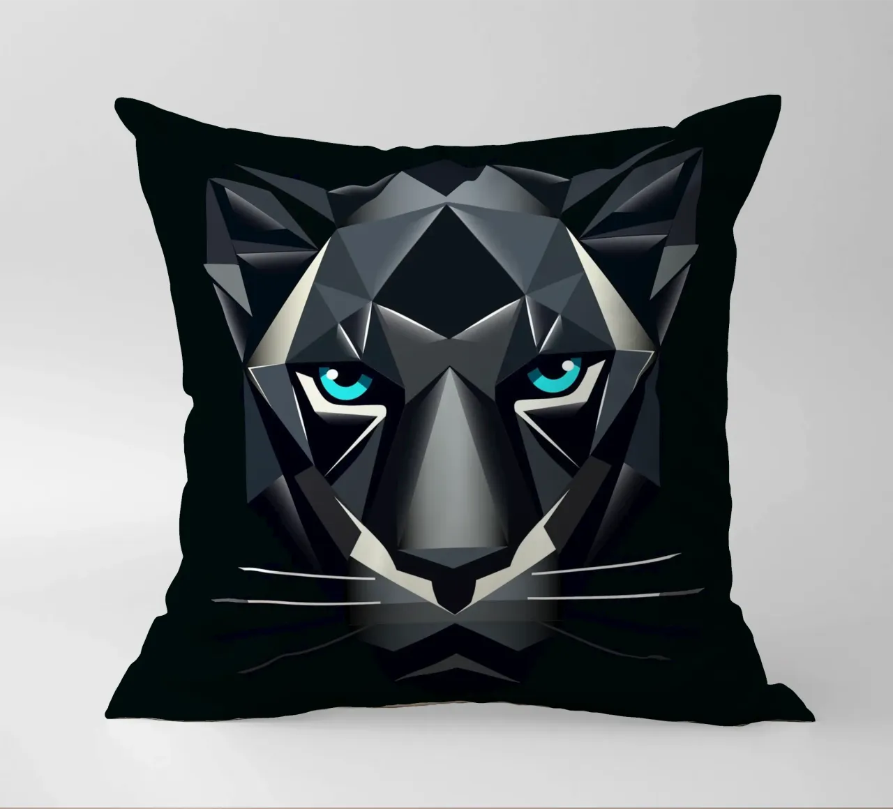 Geometric panther - power and elegance combined decorative cushion by namosh