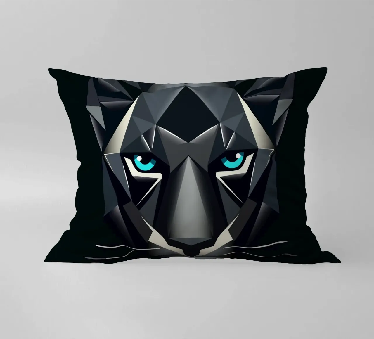 Geometric panther - power and elegance combined decorative cushion by namosh