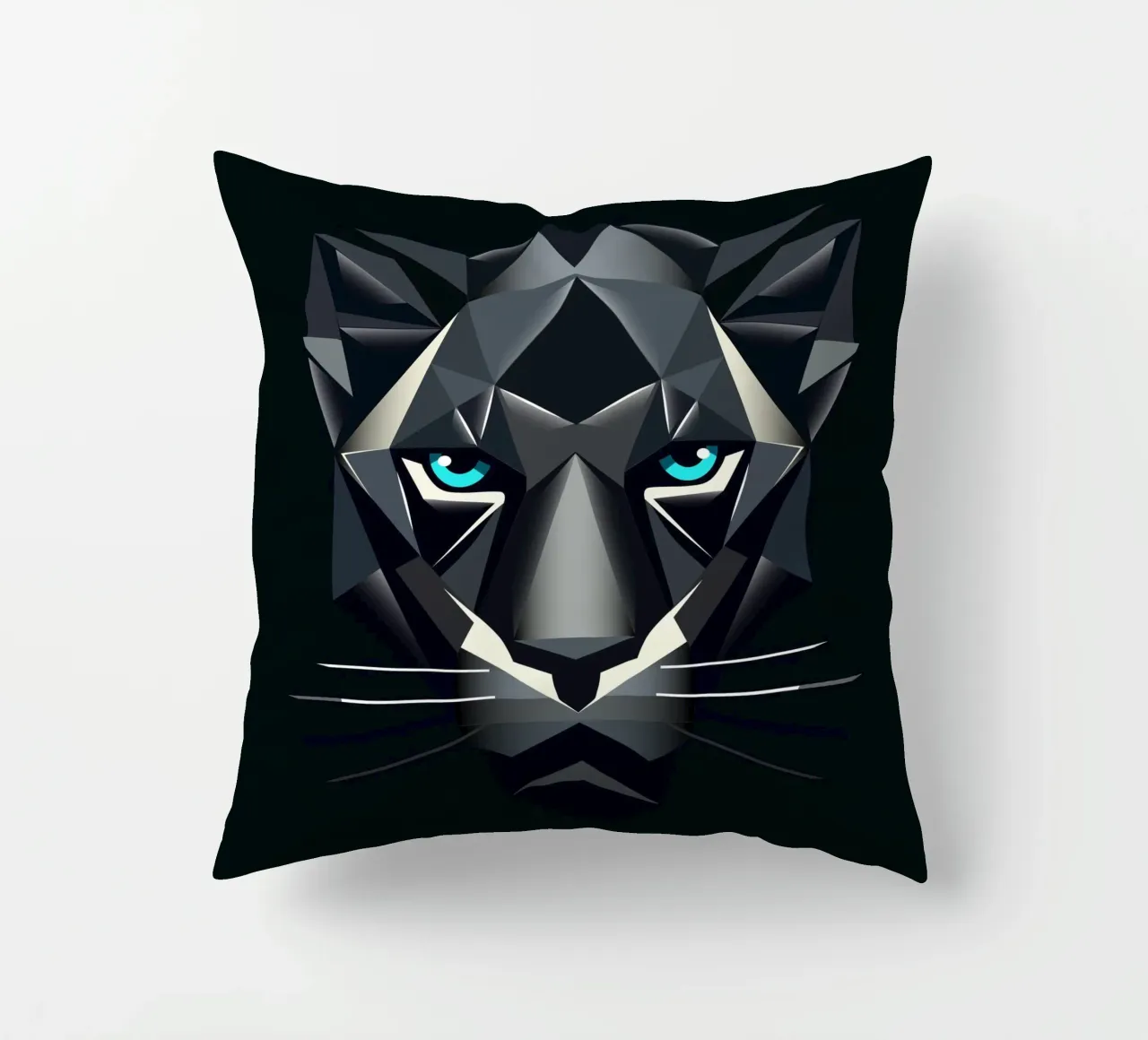 Geometric panther - power and elegance combined decorative cushion by namosh