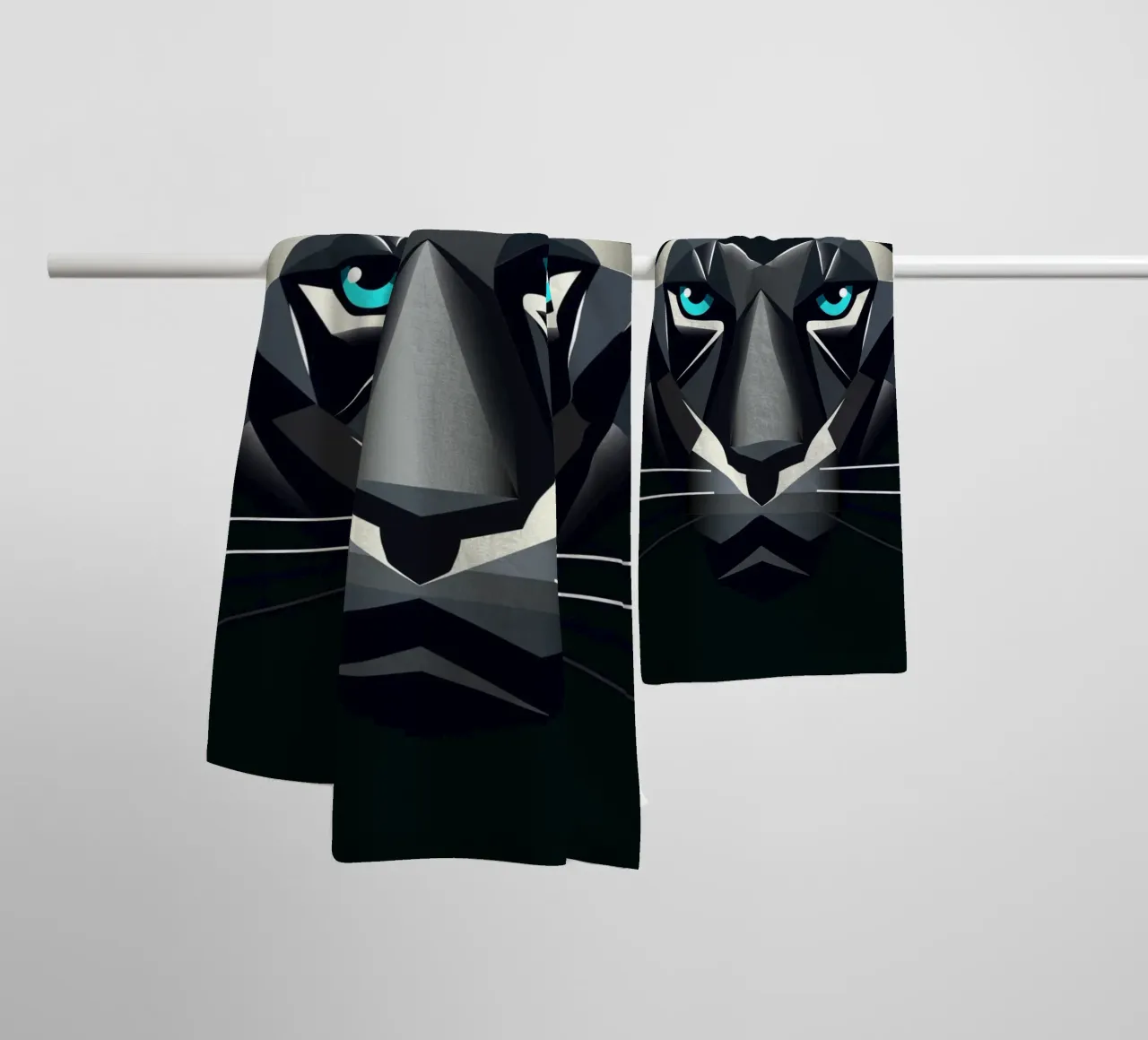 Geometric panther - power and elegance combined towel by namosh