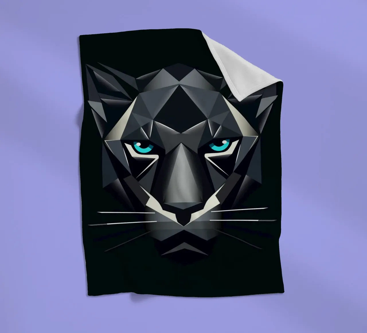 Geometric panther - power and elegance combined fleece blanket by namosh