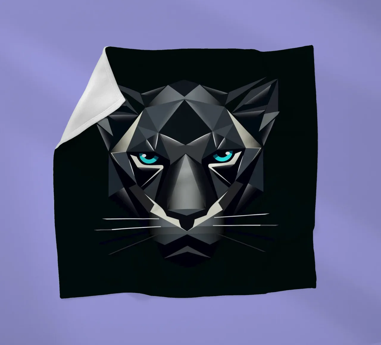 Geometric panther - power and elegance combined fleece blanket by namosh