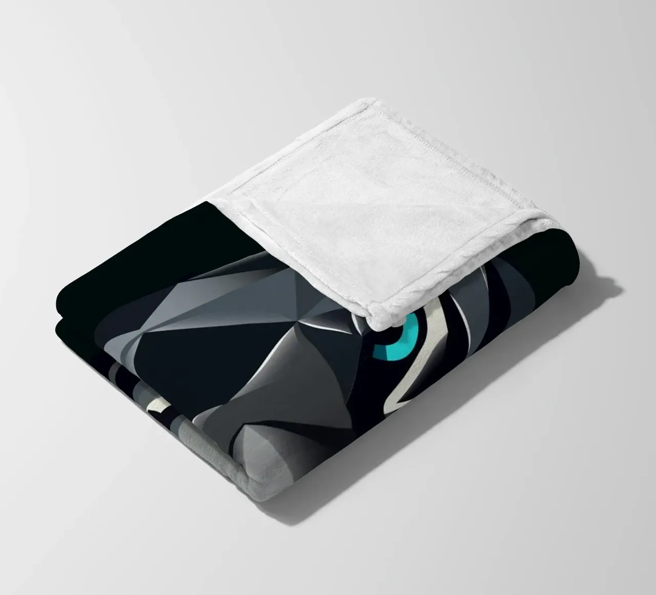 Geometric panther - power and elegance combined fleece blanket by namosh