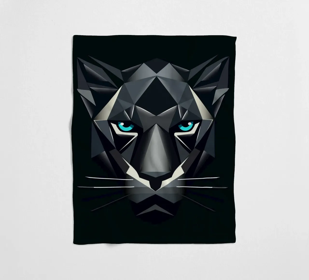 Geometric panther - power and elegance combined fleece blanket by namosh