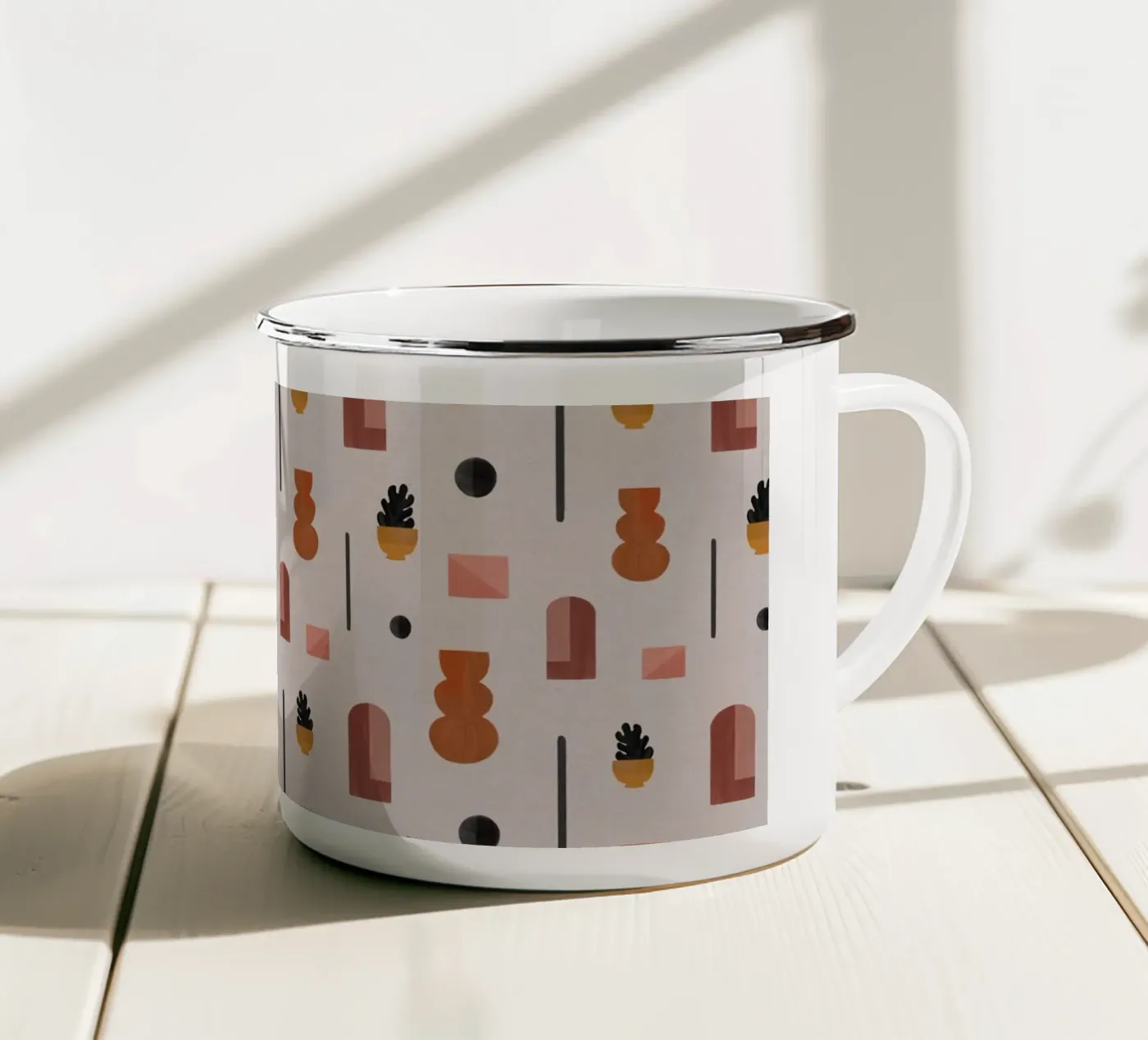 Boho Objects I enamel mug by Orara Studio