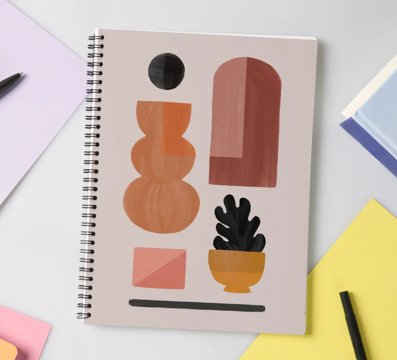 Boho Objects I spiral notebook by Orara Studio