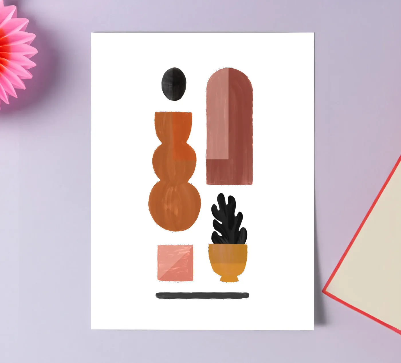 Boho-Objekte I Stickerbogen von Orara Studio