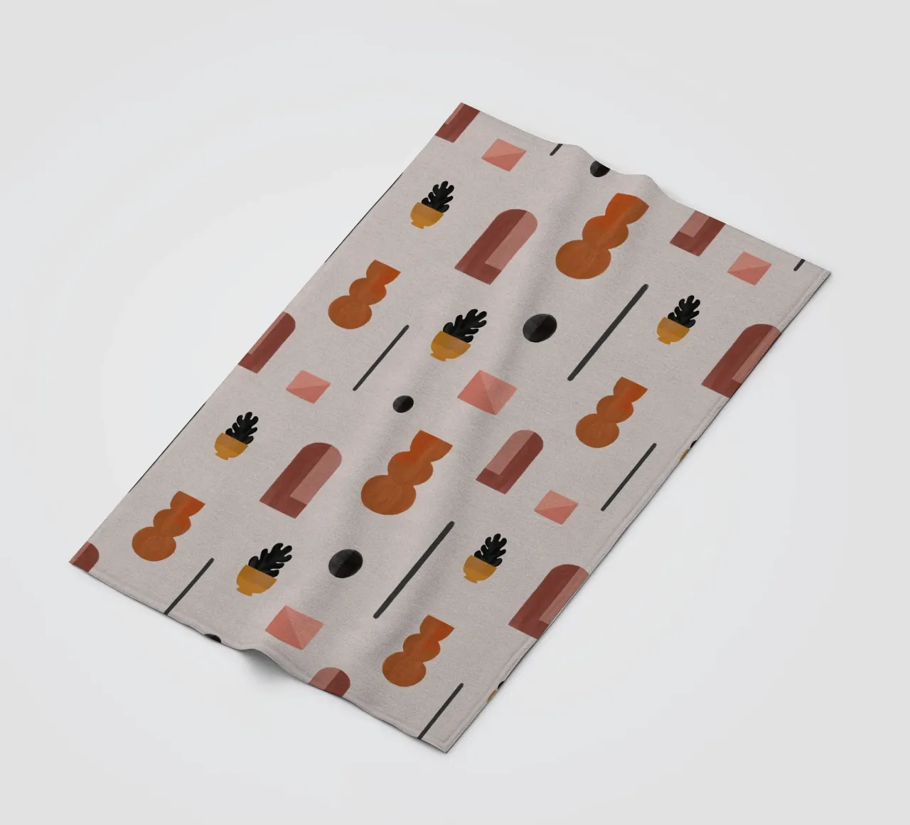 Boho Objects I fleece blanket by Orara Studio