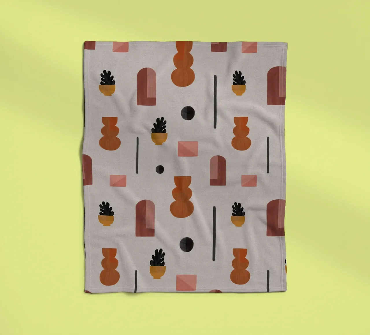 Boho Objects I fleece blanket by Orara Studio