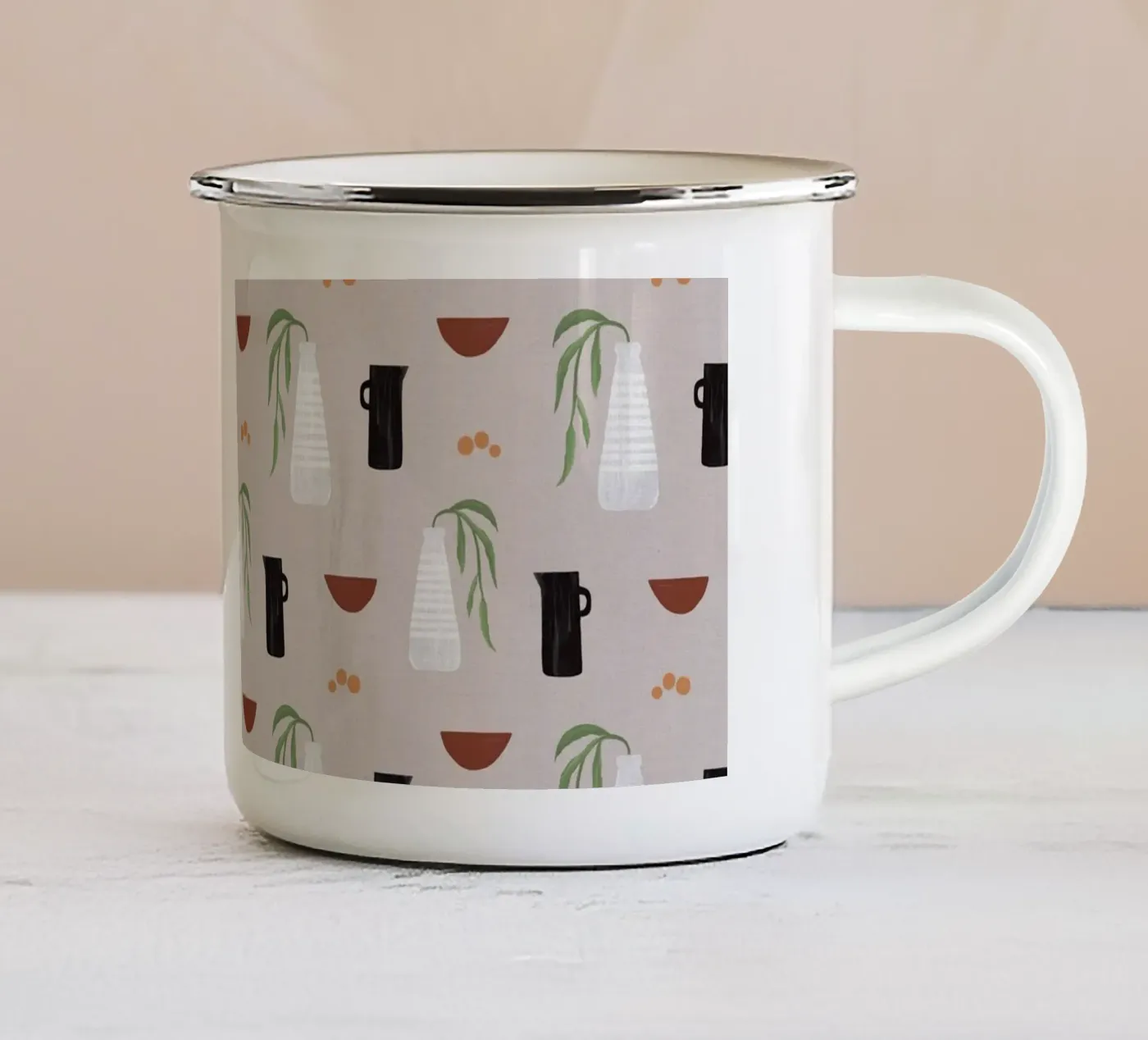 Boho Objects II enamel mug by Orara Studio