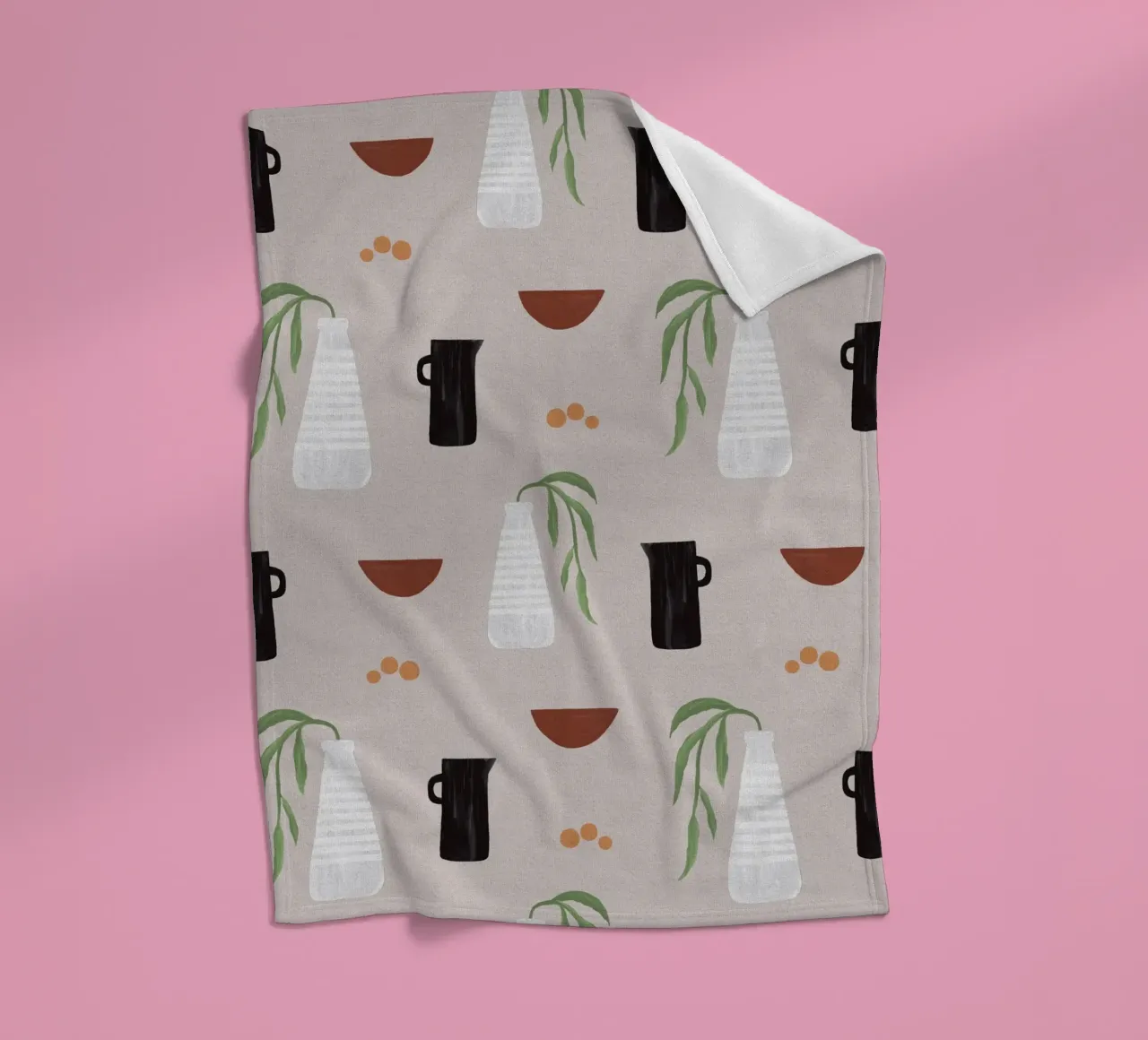 Boho Objects II fleece blanket by Orara Studio