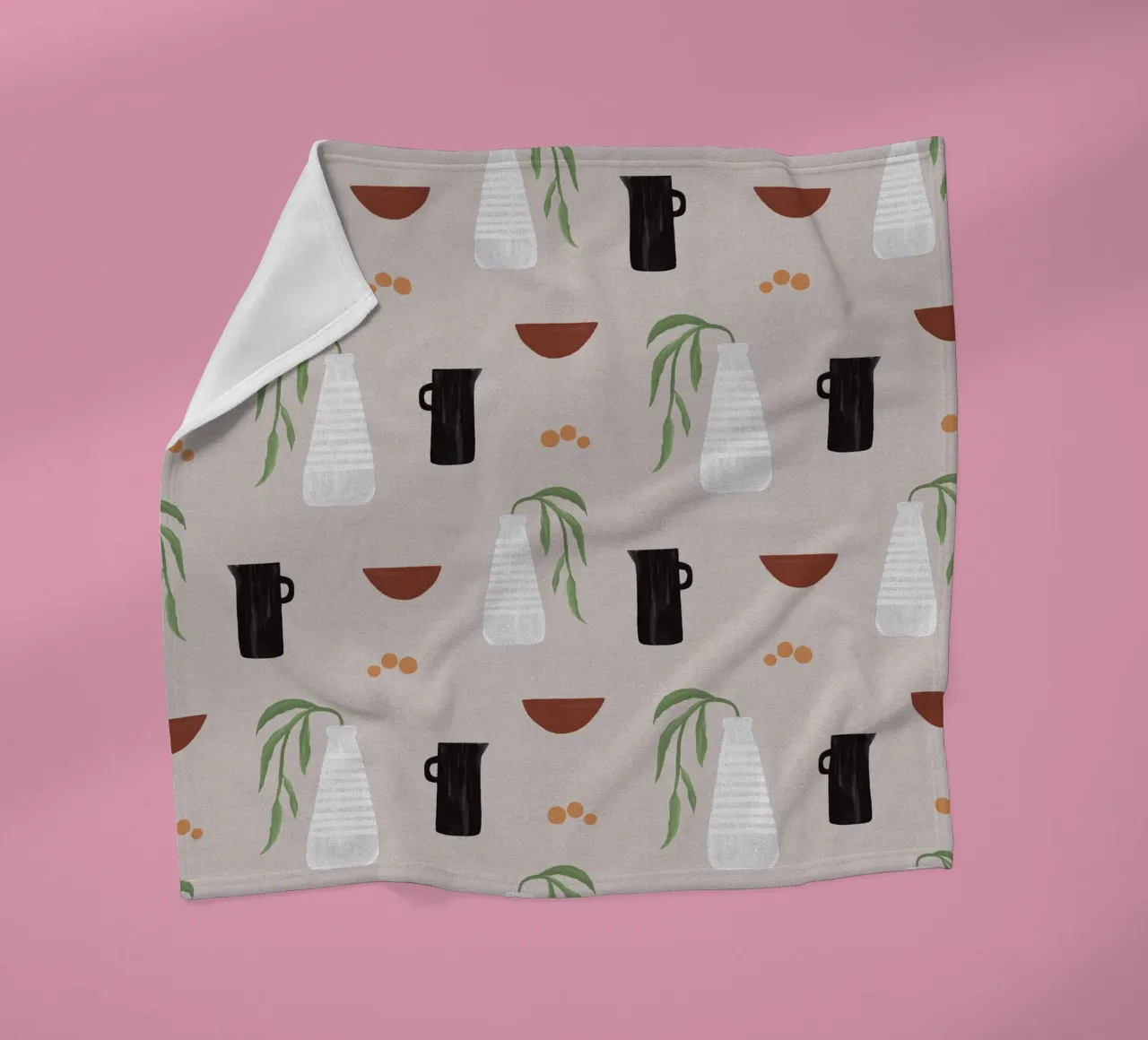 Boho Objects II fleece blanket by Orara Studio