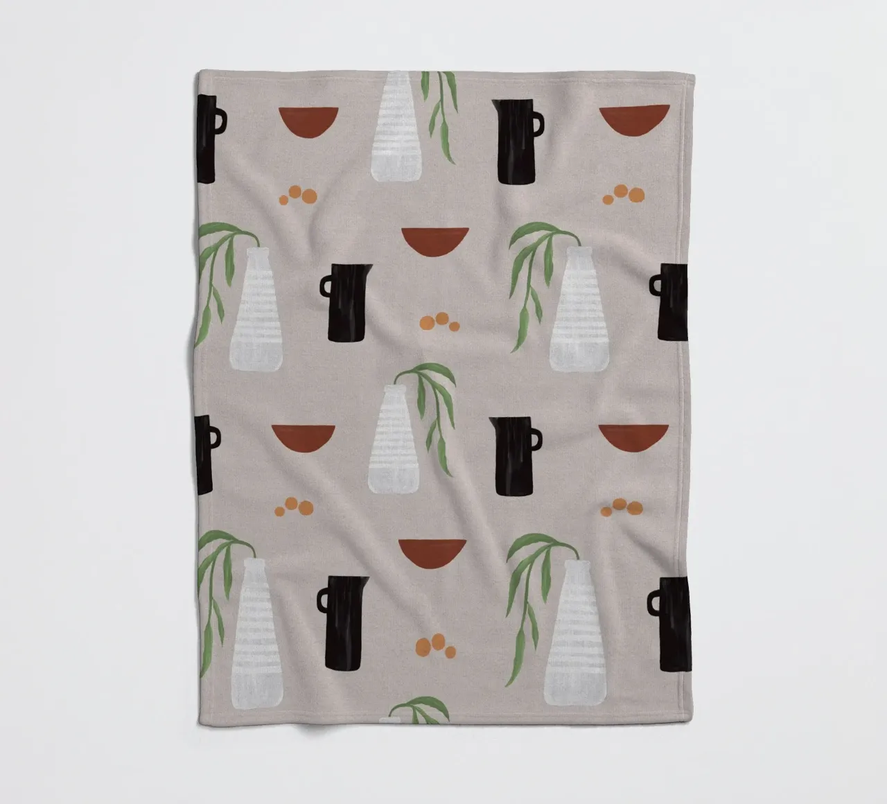 Boho Objects II fleece blanket by Orara Studio