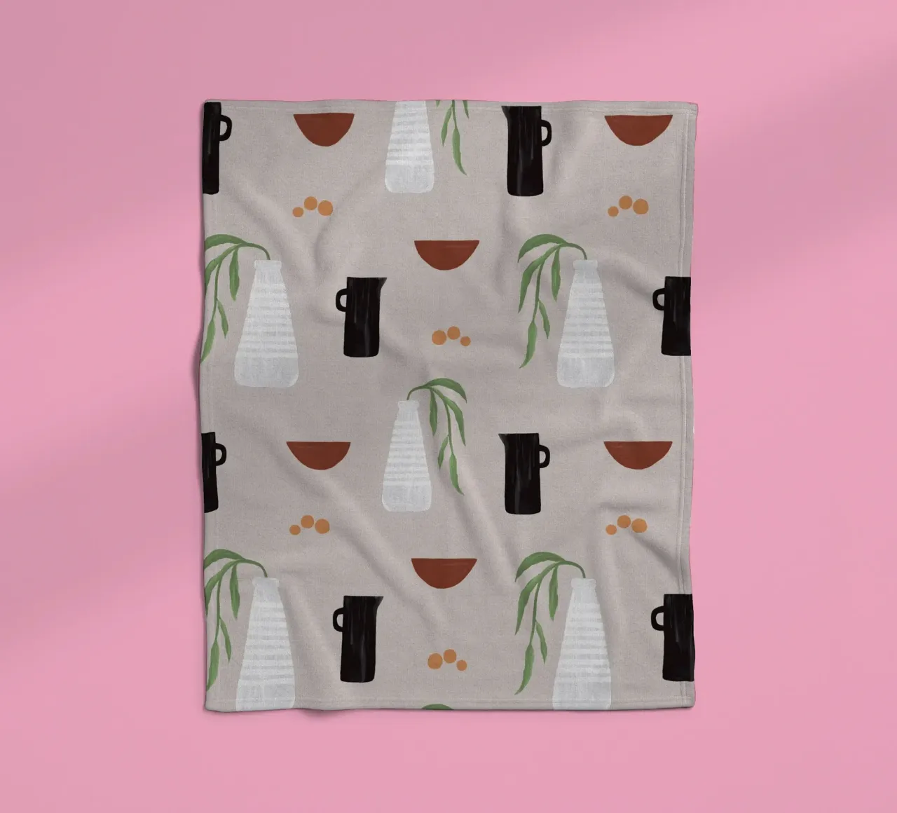 Boho Objects II fleece blanket by Orara Studio