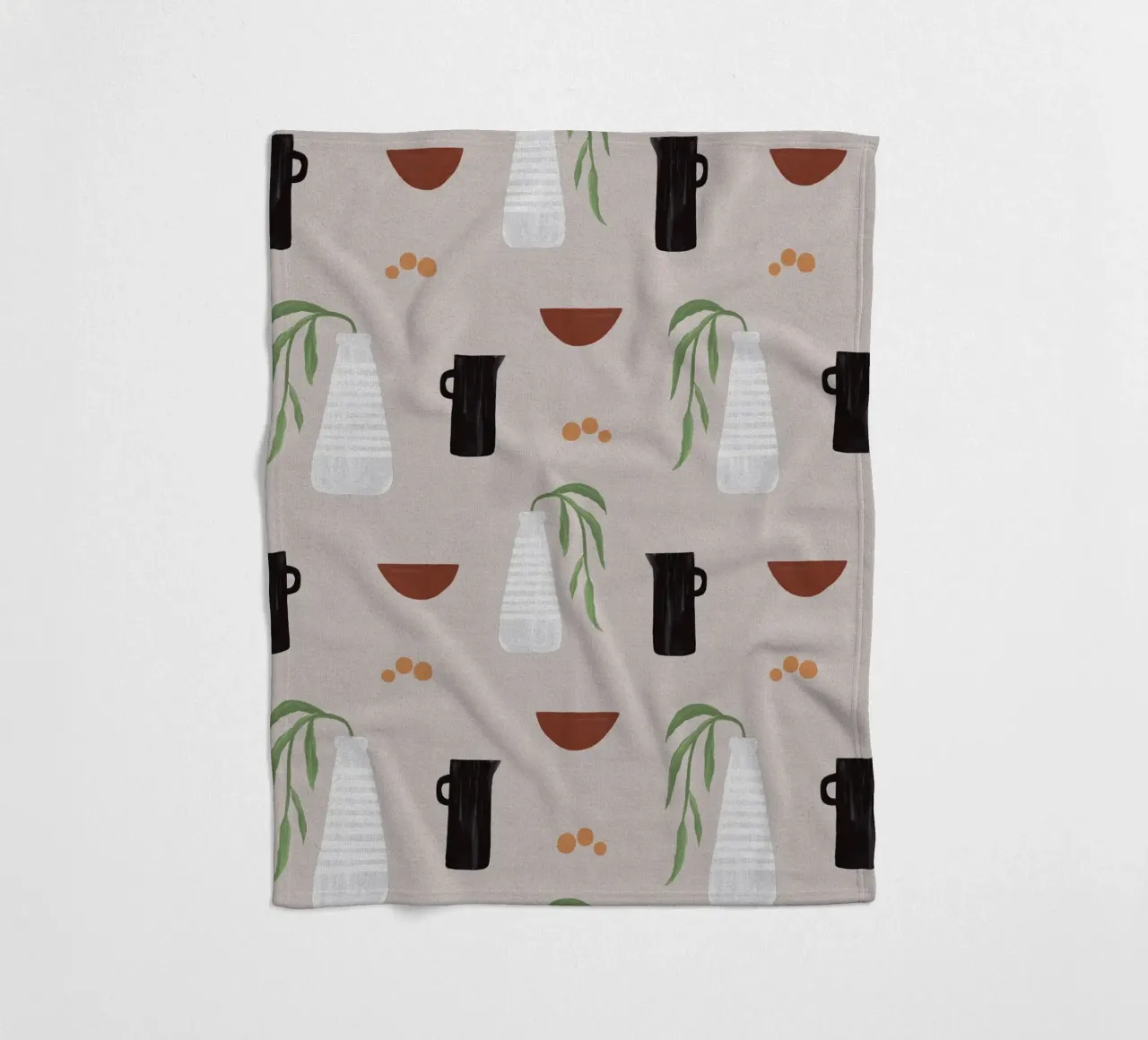 Boho Objects II fleece blanket by Orara Studio