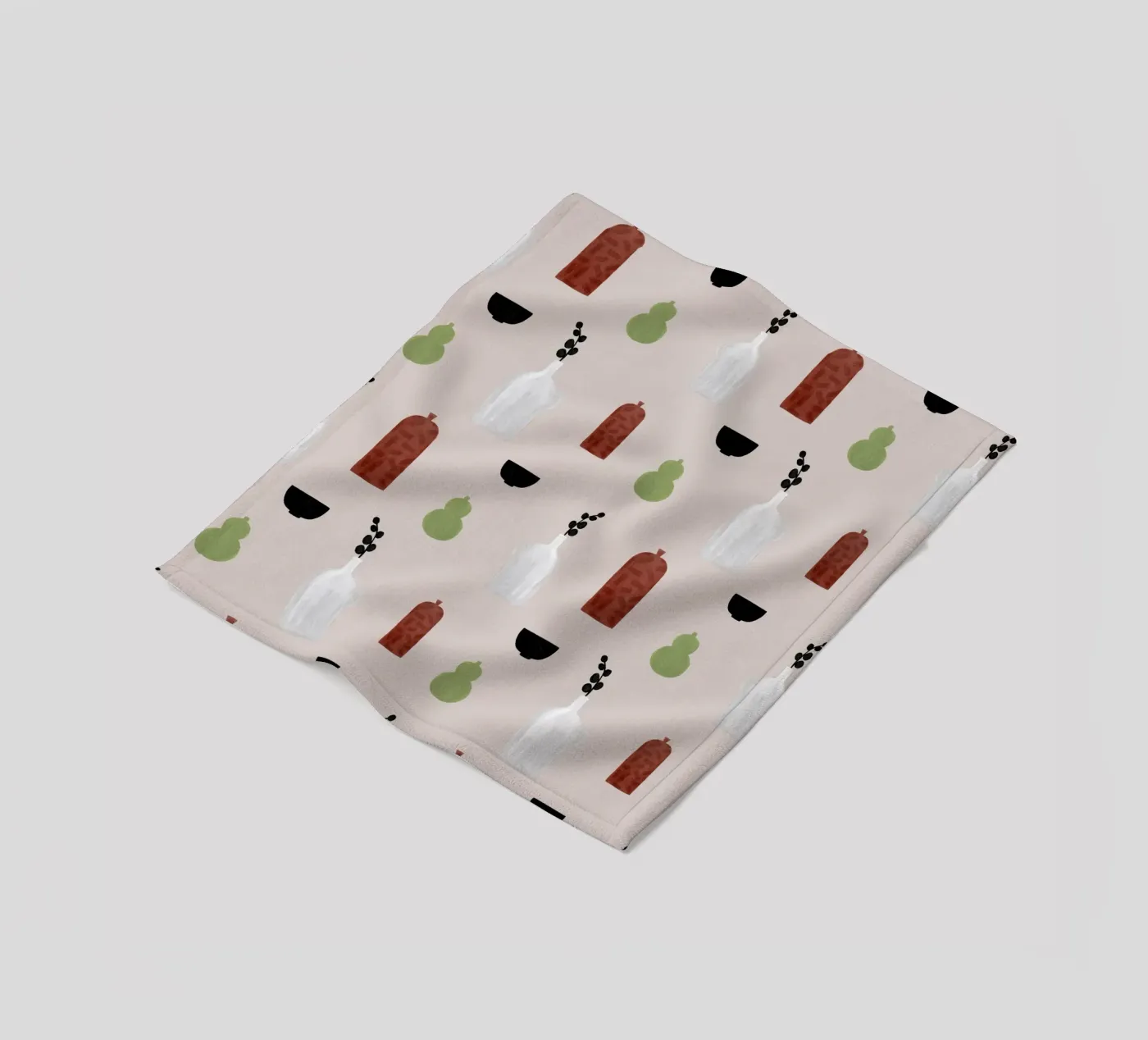 Boho Objects III fleece blanket by Orara Studio