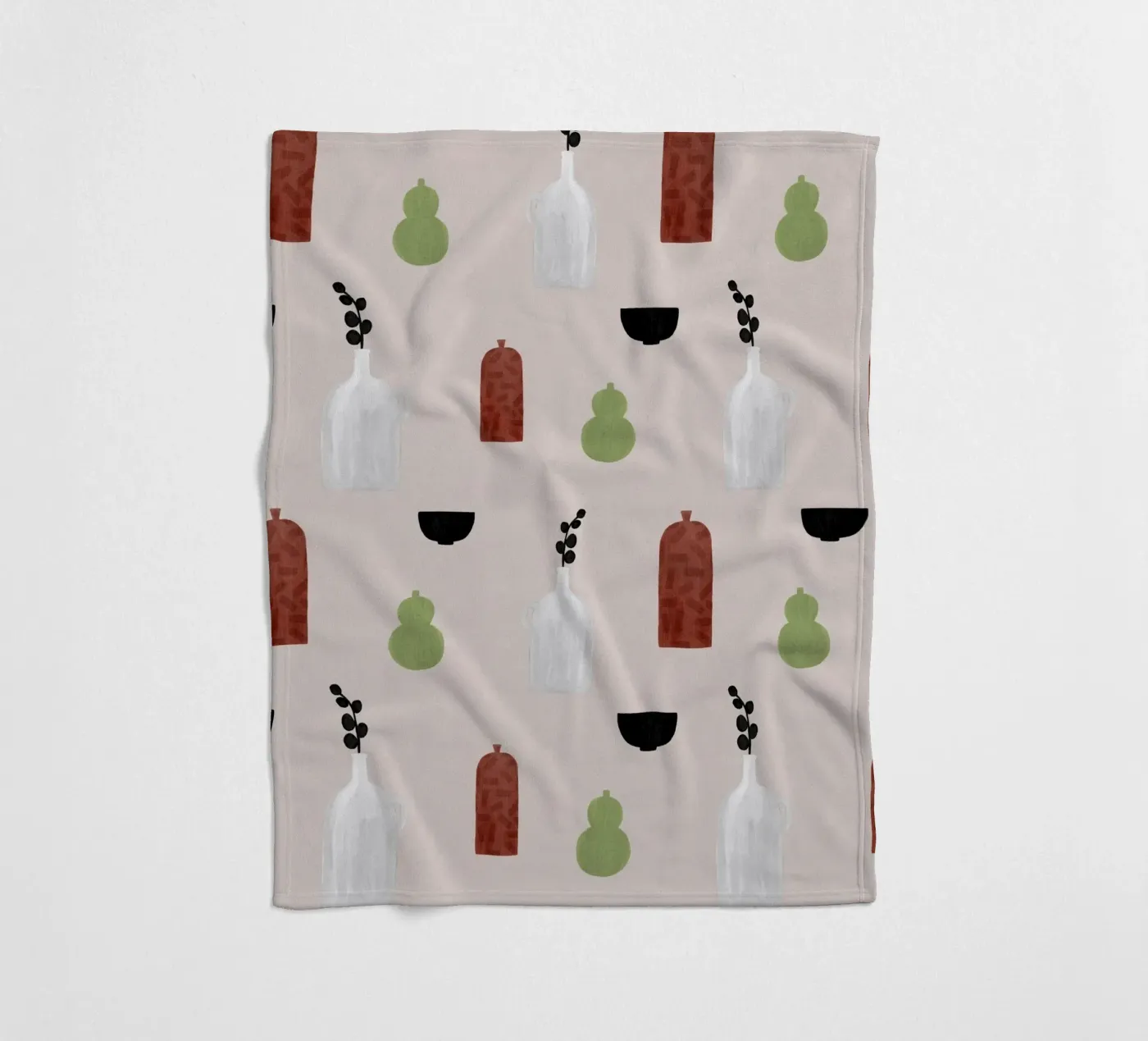 Boho Objects III fleece blanket by Orara Studio