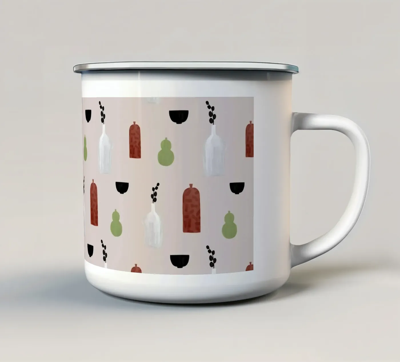 Boho Objects III enamel mug by Orara Studio