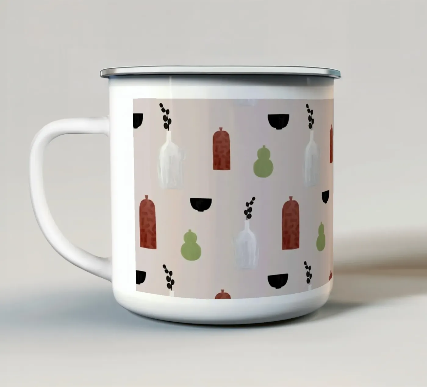 Boho Objects III enamel mug by Orara Studio