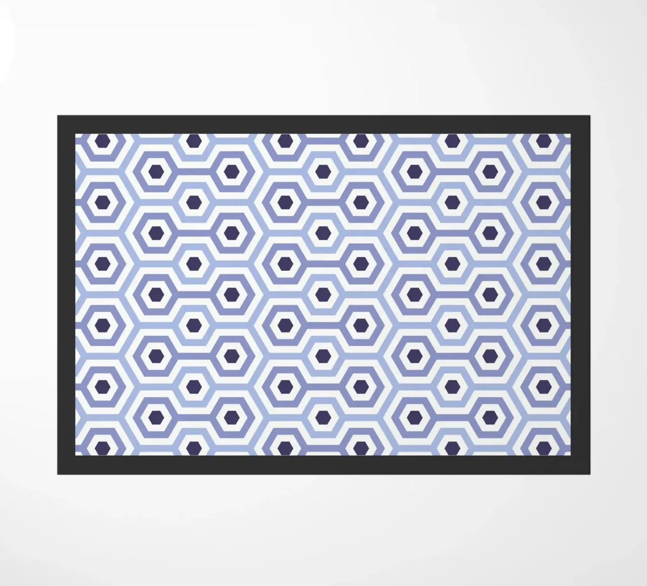 Blue Hexagon Tile Pattern doormat by amini54