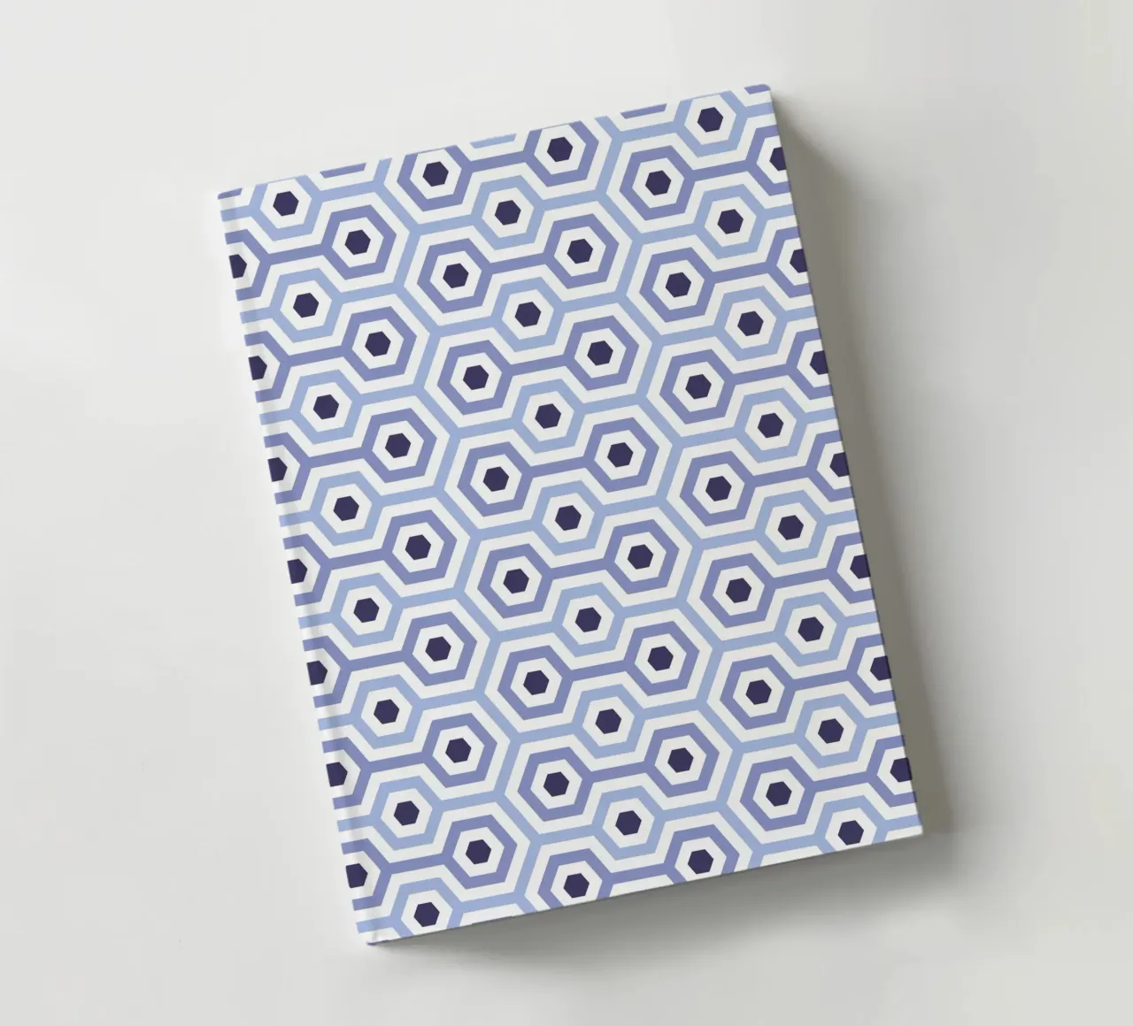 Blue Hexagon Tile Pattern notebook by amini54