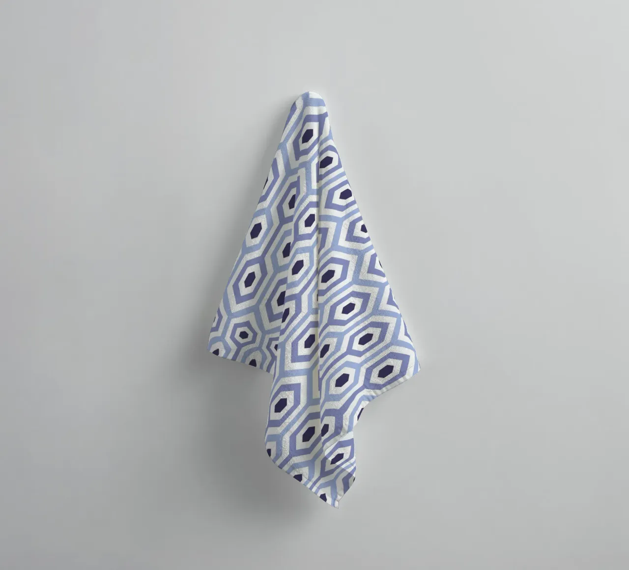 Blue Hexagon Tile Pattern towel by amini54
