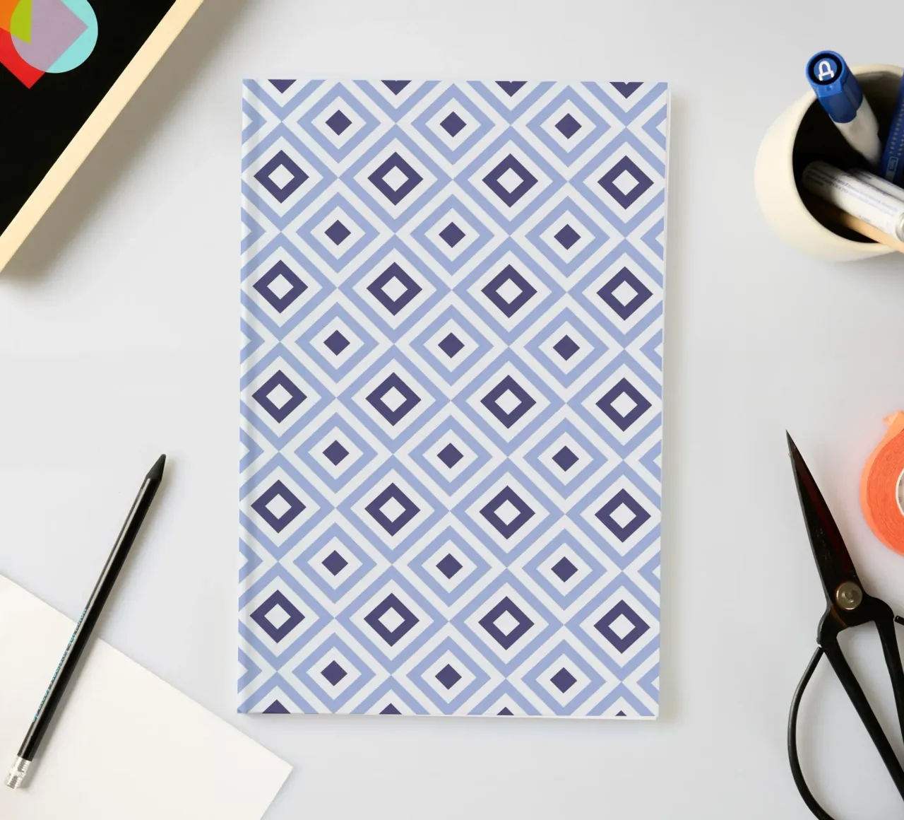 Blue Diamond Pattern notebook by amini54