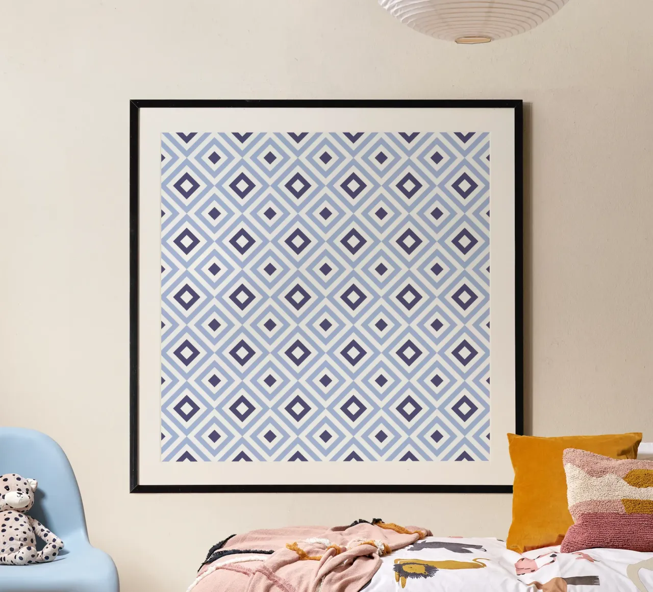 Blue Diamond Pattern poster by amini54