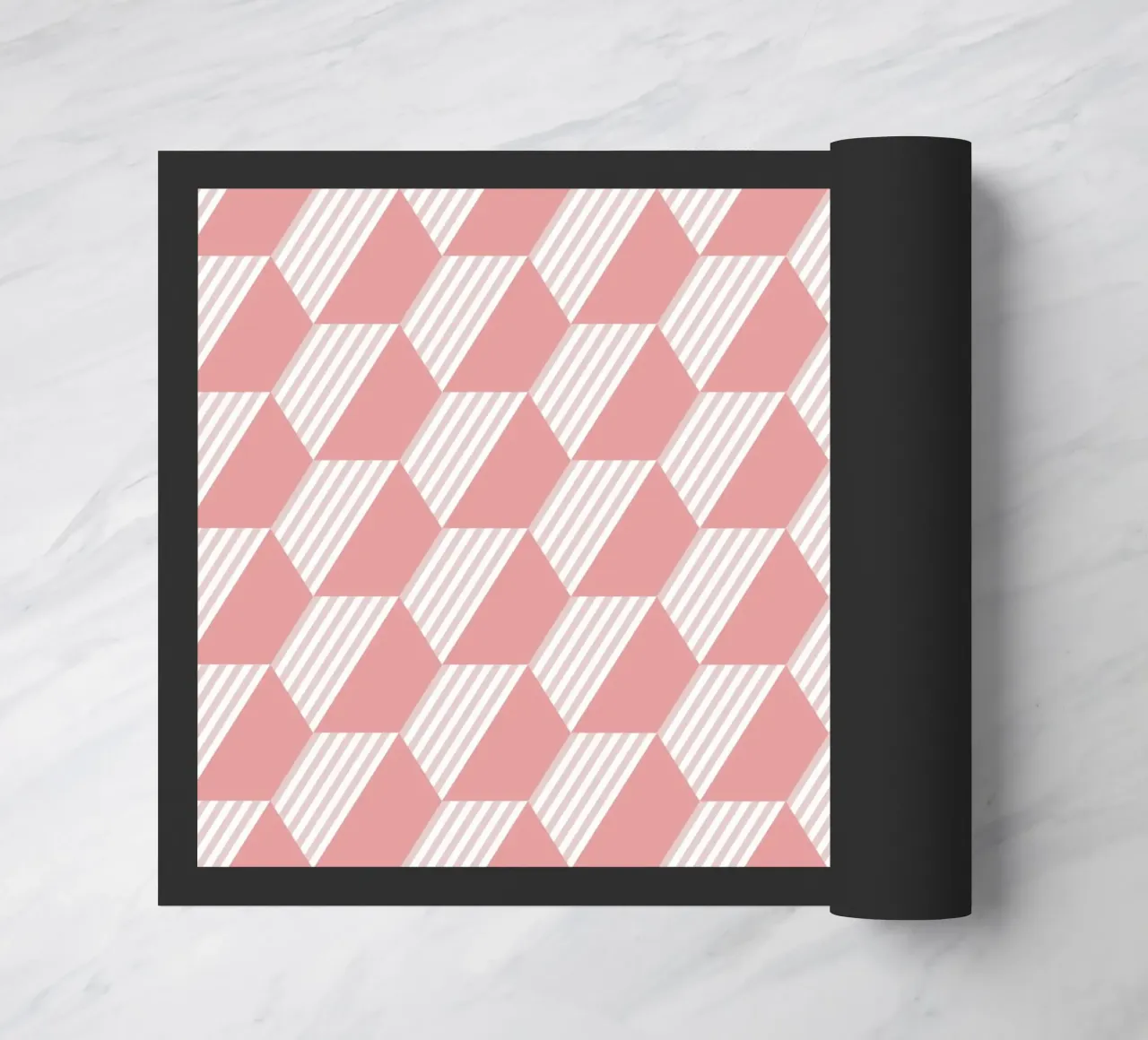 Pink Hexagon Pattern doormat by amini54