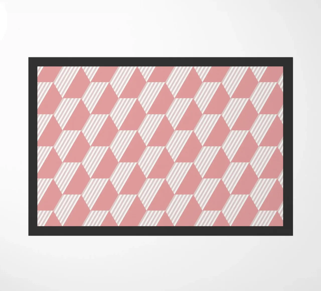 Pink Hexagon Pattern doormat by amini54