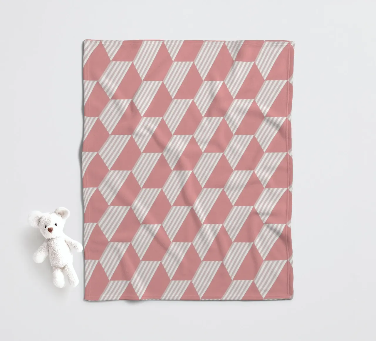 Pink Hexagon Pattern Fleecedecke von amini54