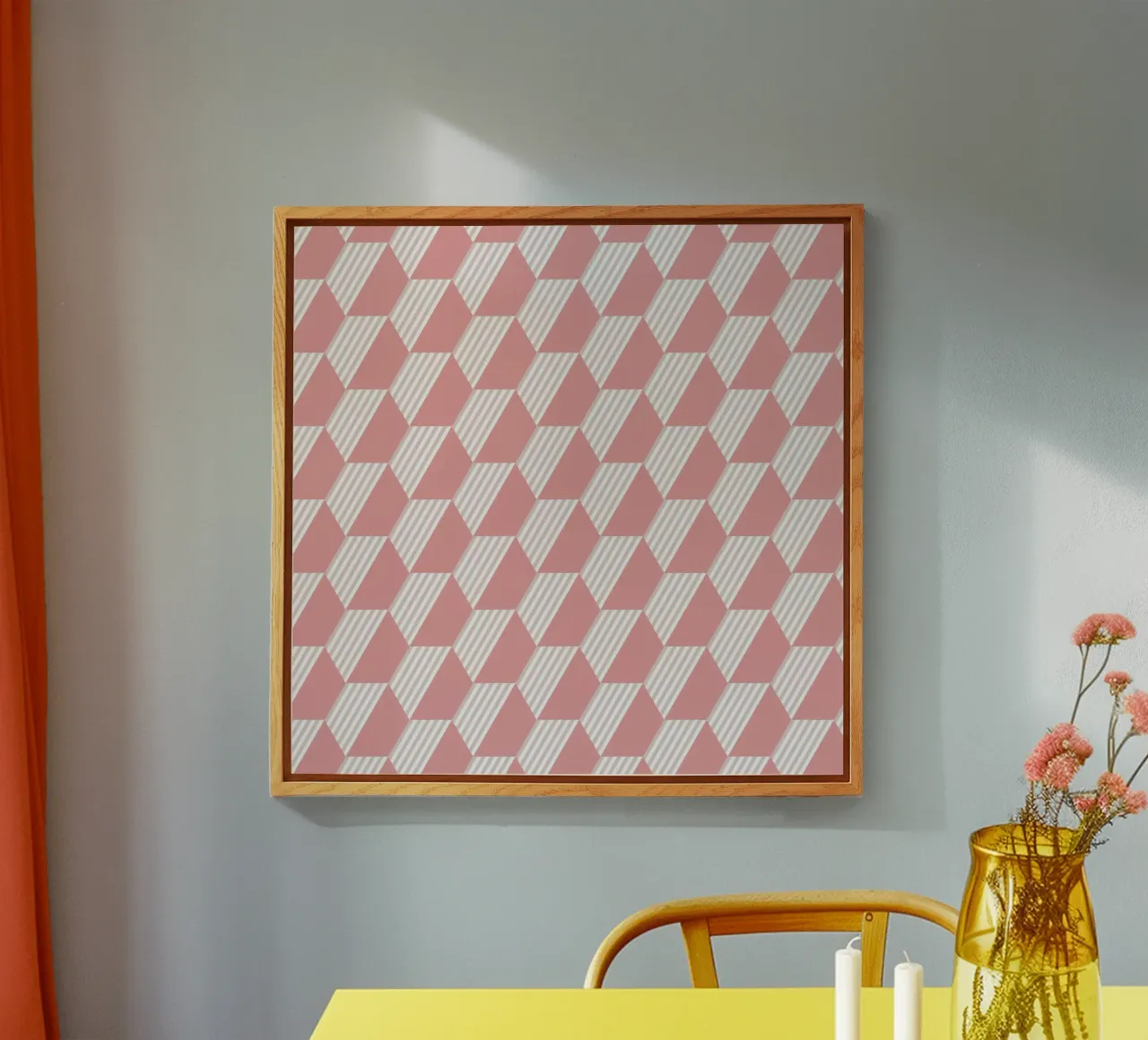 Pink Hexagon Pattern plexiglass da amini54