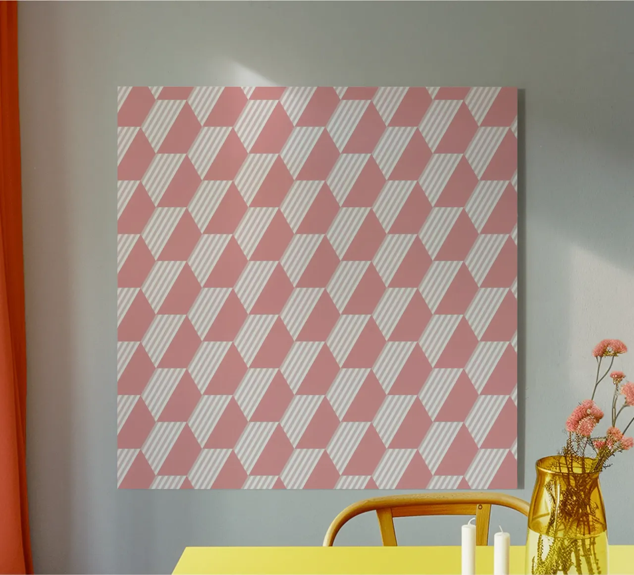 Pink Hexagon Pattern plexiglass da amini54