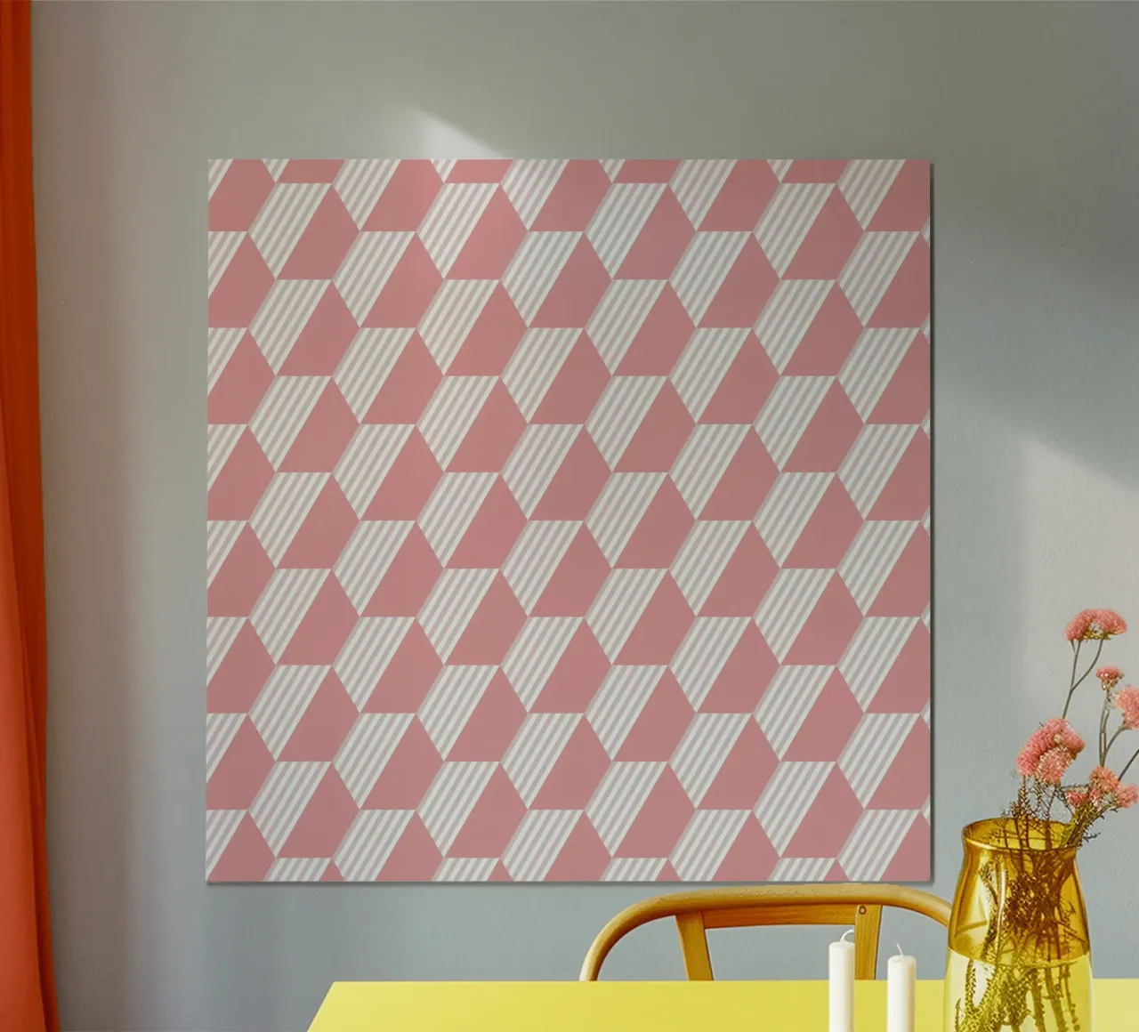 Pink Hexagon Pattern poster by amini54