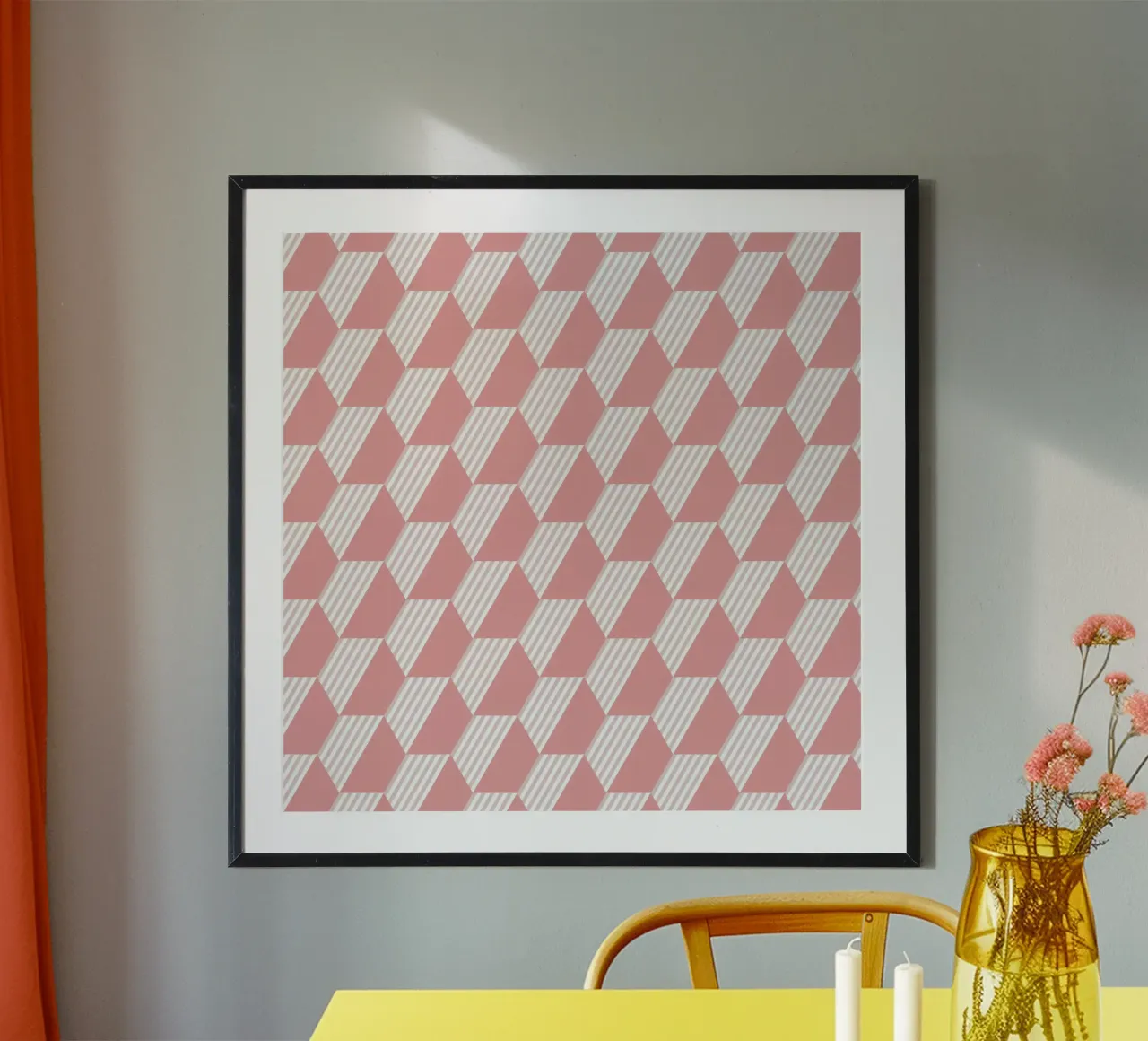 Pink Hexagon Pattern poster by amini54