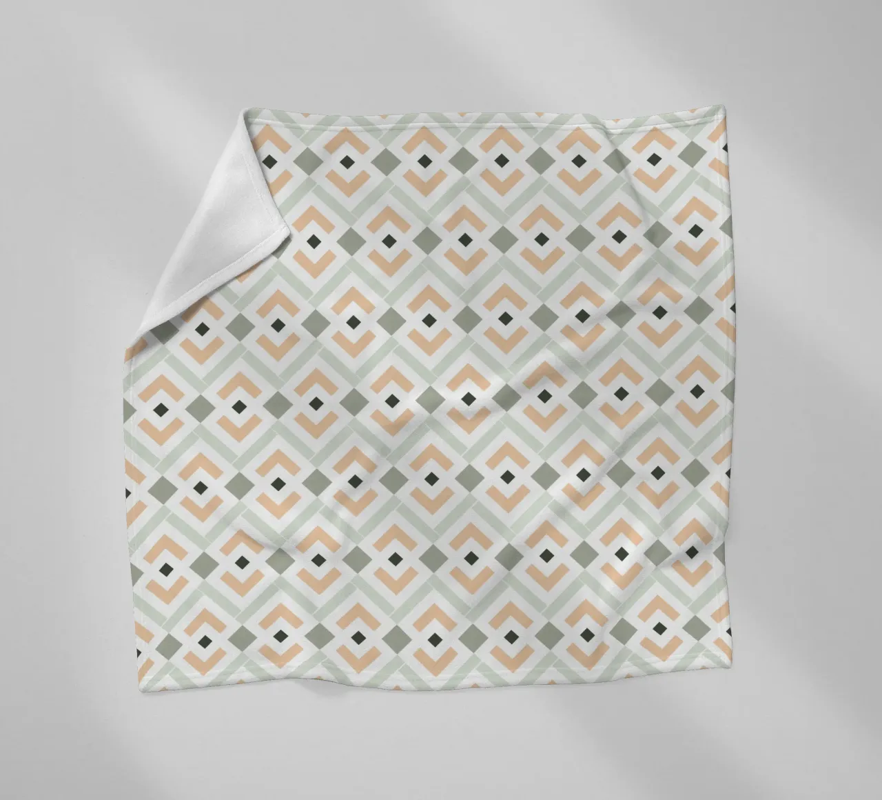 Koraal en groenblauw Azteken geometrisch patroon fleecedeken van amini54