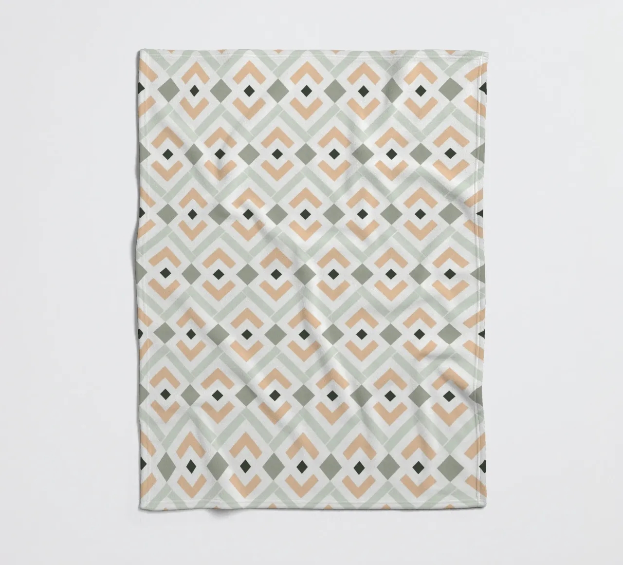 Koraal en groenblauw Azteken geometrisch patroon fleecedeken van amini54